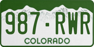 CO license plate 987RWR