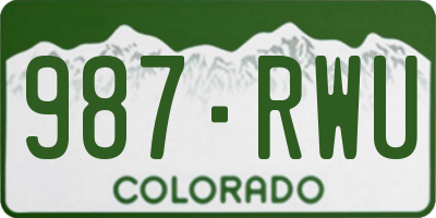 CO license plate 987RWU