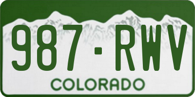 CO license plate 987RWV
