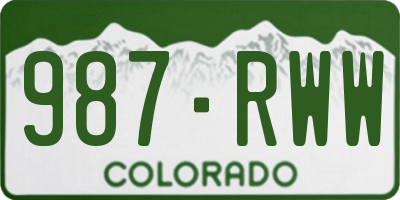 CO license plate 987RWW