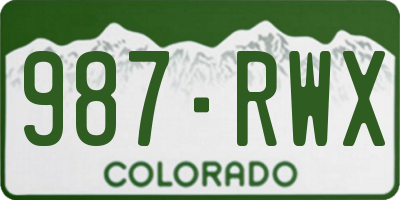 CO license plate 987RWX