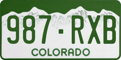 CO license plate 987RXB