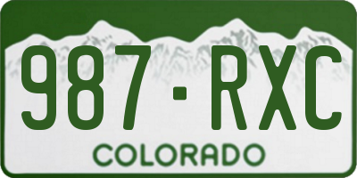 CO license plate 987RXC
