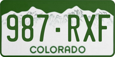 CO license plate 987RXF