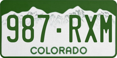 CO license plate 987RXM
