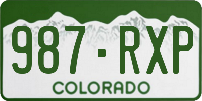 CO license plate 987RXP