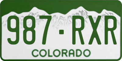 CO license plate 987RXR