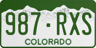 CO license plate 987RXS