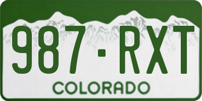 CO license plate 987RXT