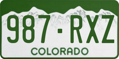 CO license plate 987RXZ