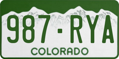 CO license plate 987RYA
