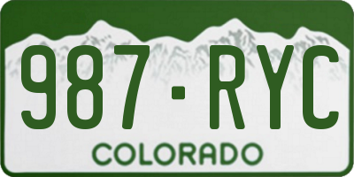 CO license plate 987RYC