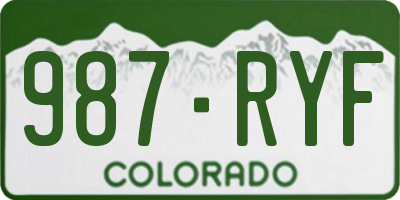 CO license plate 987RYF