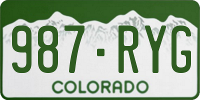 CO license plate 987RYG