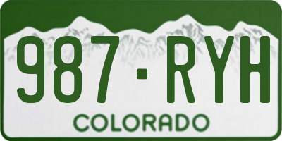 CO license plate 987RYH