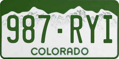CO license plate 987RYI