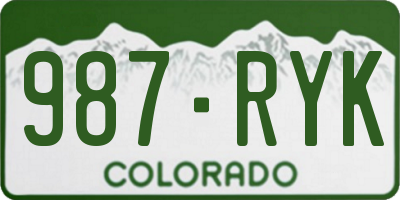 CO license plate 987RYK
