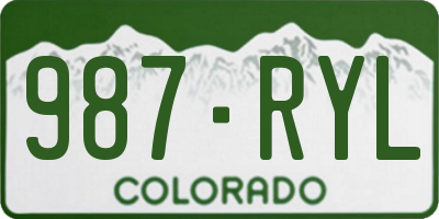 CO license plate 987RYL