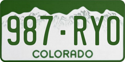 CO license plate 987RYO