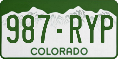 CO license plate 987RYP