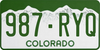 CO license plate 987RYQ