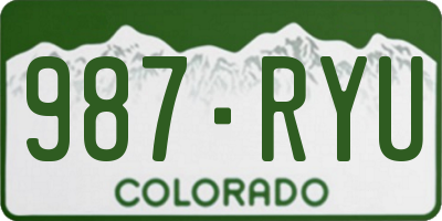 CO license plate 987RYU