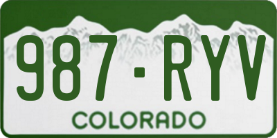 CO license plate 987RYV