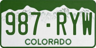 CO license plate 987RYW