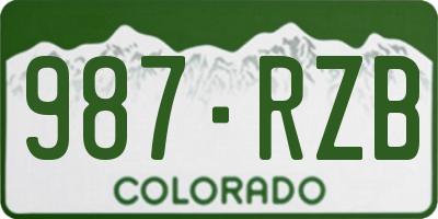 CO license plate 987RZB