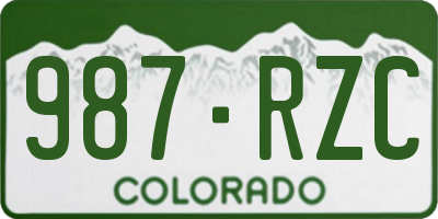 CO license plate 987RZC