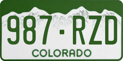 CO license plate 987RZD