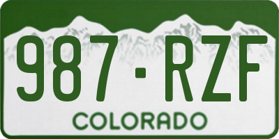 CO license plate 987RZF