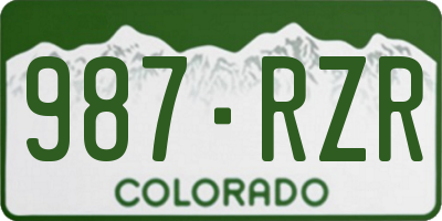 CO license plate 987RZR
