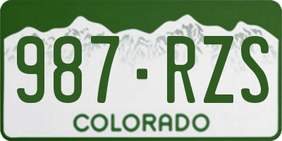 CO license plate 987RZS