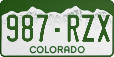 CO license plate 987RZX