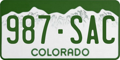 CO license plate 987SAC