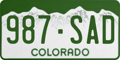 CO license plate 987SAD