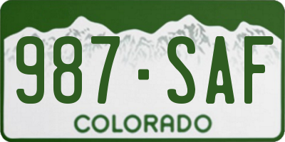 CO license plate 987SAF