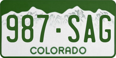 CO license plate 987SAG