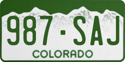 CO license plate 987SAJ