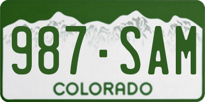 CO license plate 987SAM