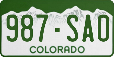 CO license plate 987SAO