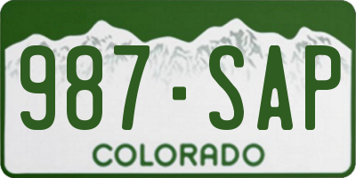 CO license plate 987SAP