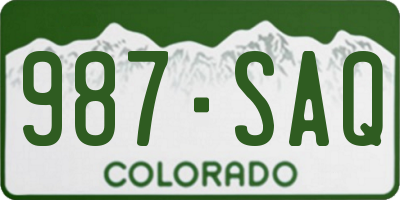 CO license plate 987SAQ