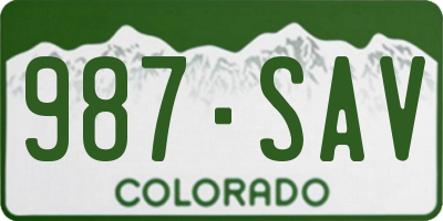 CO license plate 987SAV