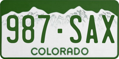 CO license plate 987SAX