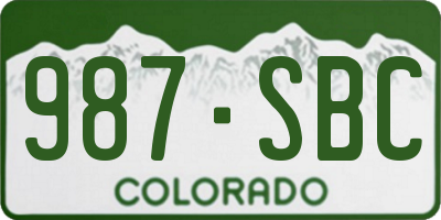 CO license plate 987SBC