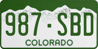 CO license plate 987SBD