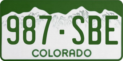CO license plate 987SBE