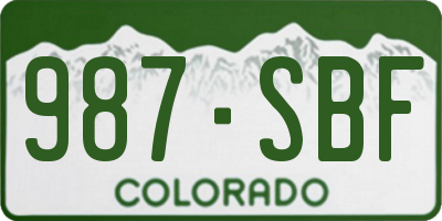 CO license plate 987SBF